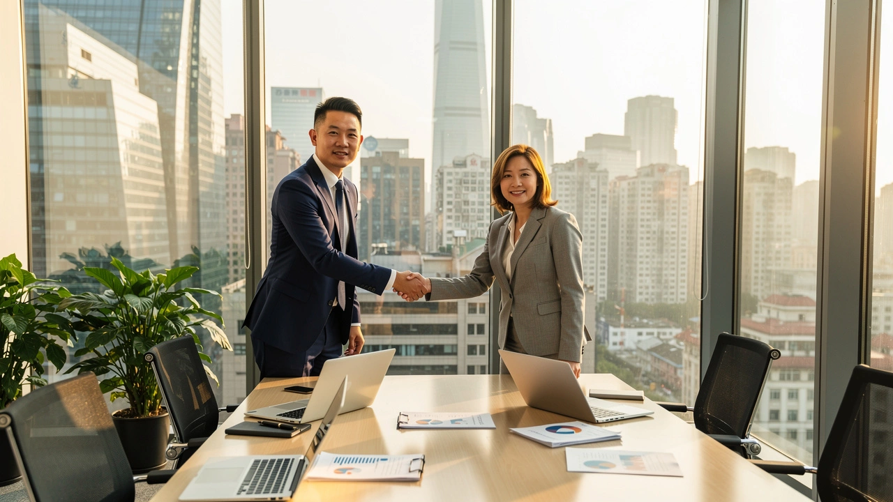 Business professionals meeting to discuss China market expansion