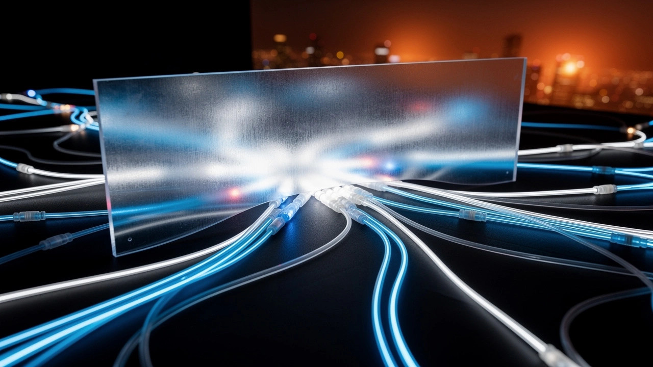 Fiber optic network cables representing the Great Firewall of China