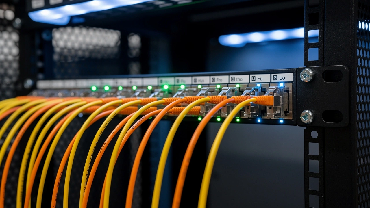 Fiber optic cabling backbone inside a Chinese industrial facility