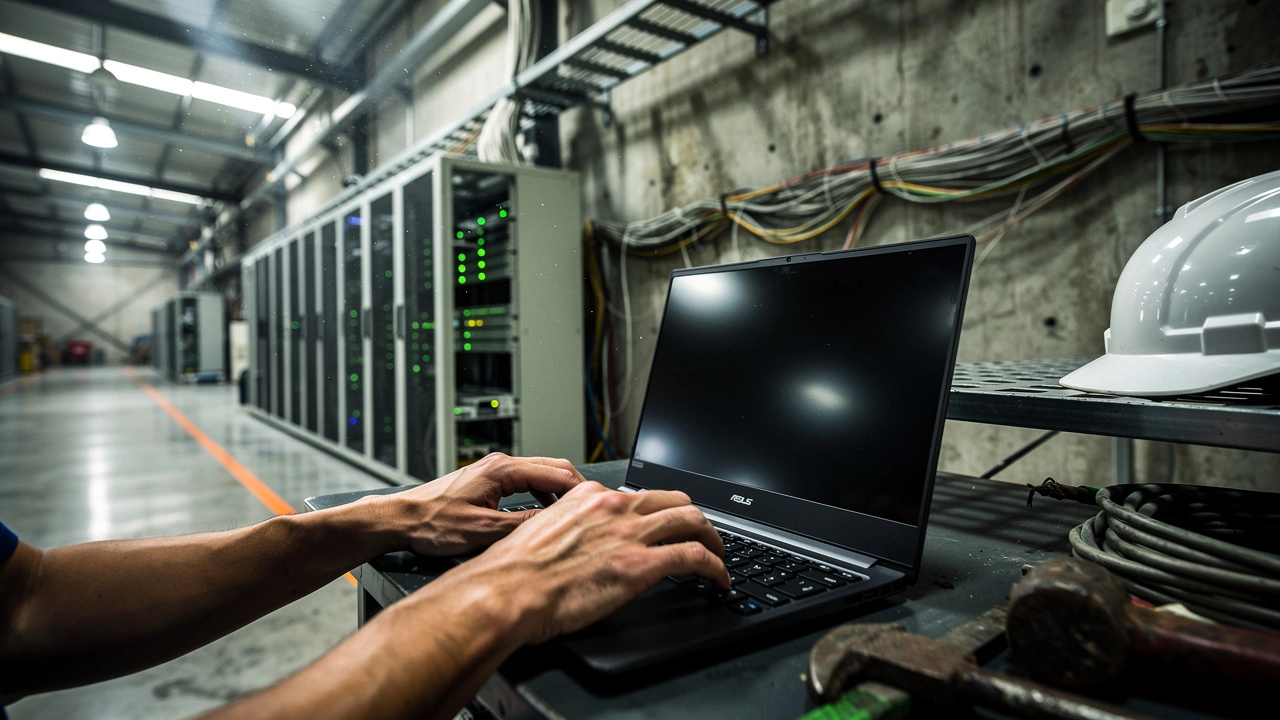 IT engineer managing factory network infrastructure in China