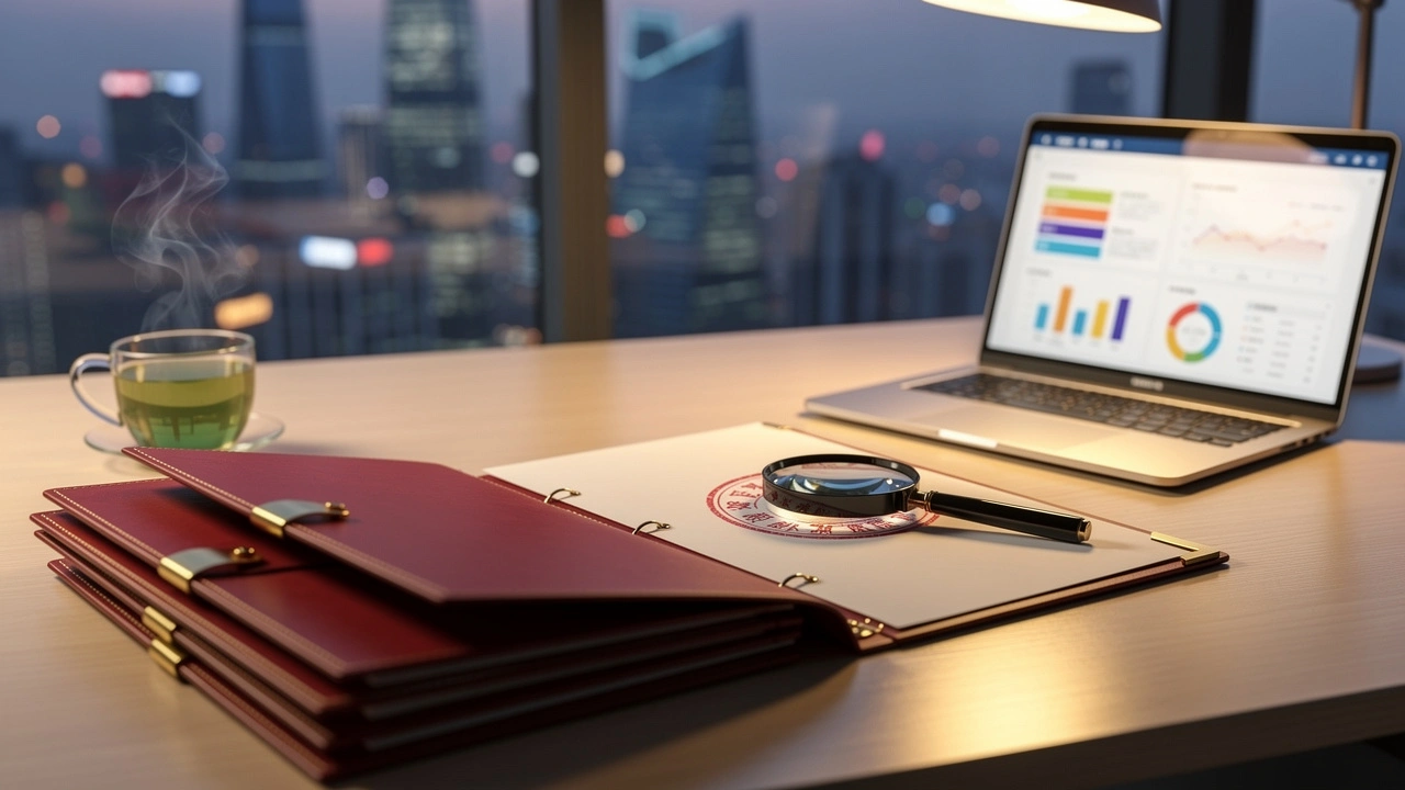 ICP filing compliance documents and official seals on desk