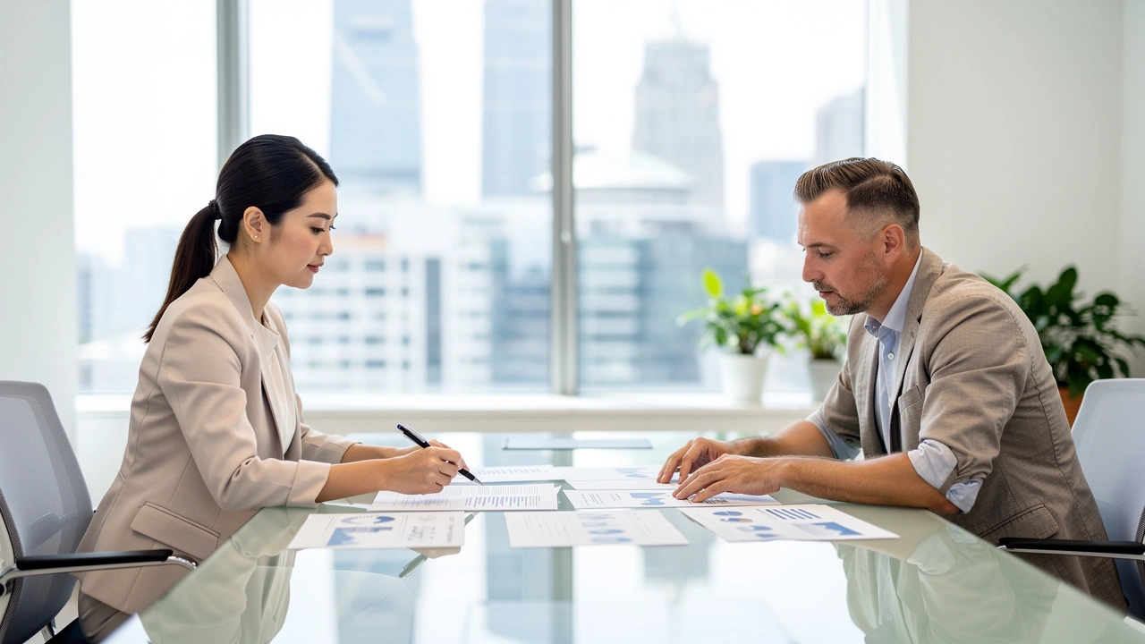 Cross-cultural business meeting evaluating IT partner in China