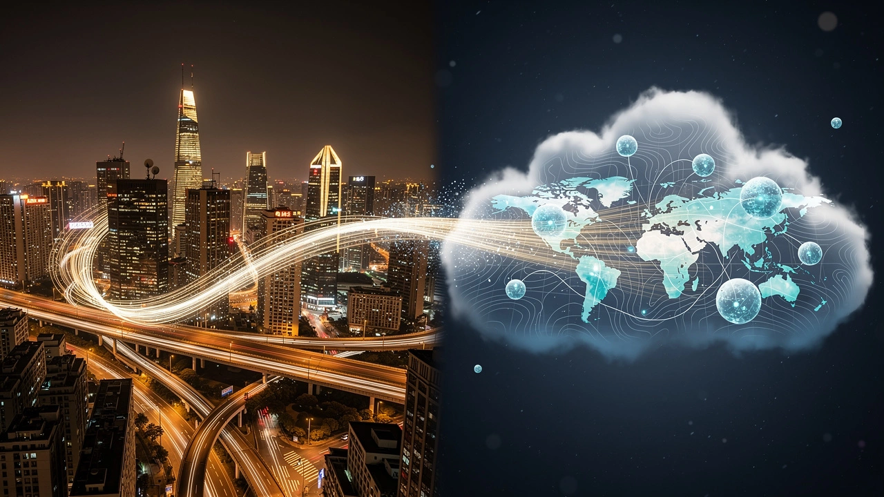 Hybrid cloud architecture connecting China local and global platforms