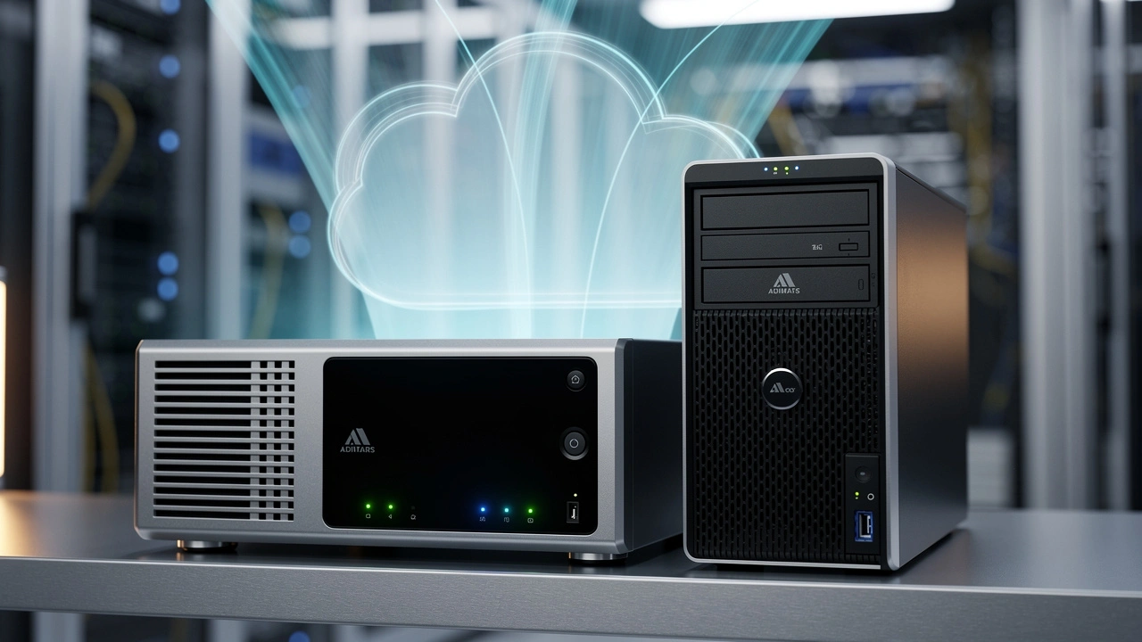 Hybrid cloud and local backup storage devices in server room