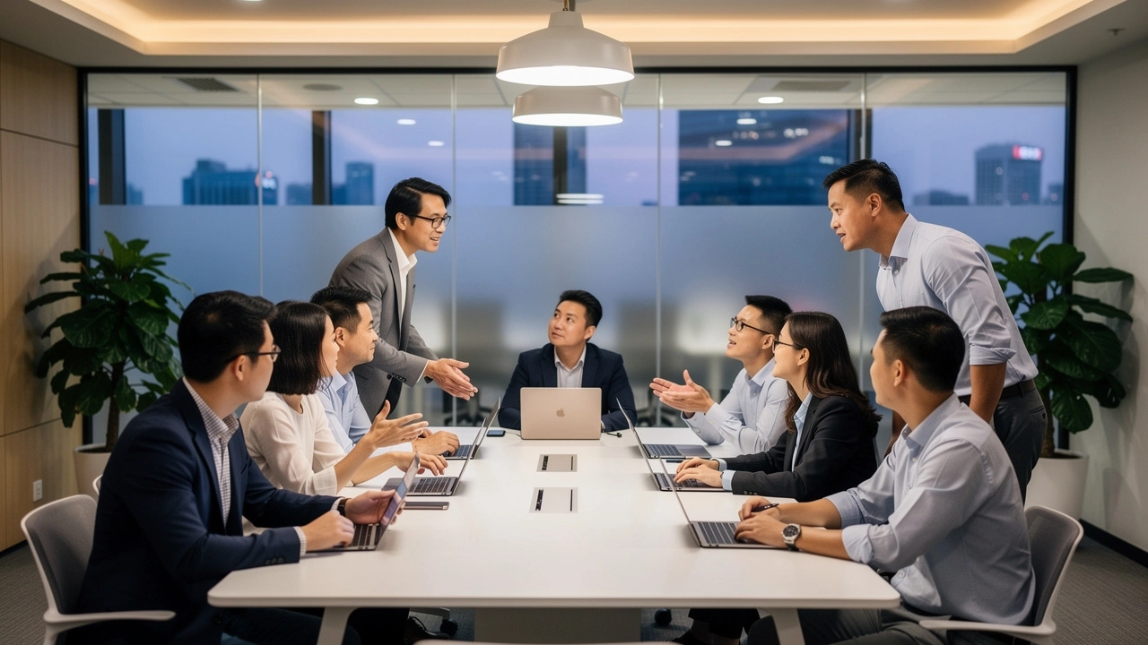 International business team collaborating on China ICP compliance with local experts