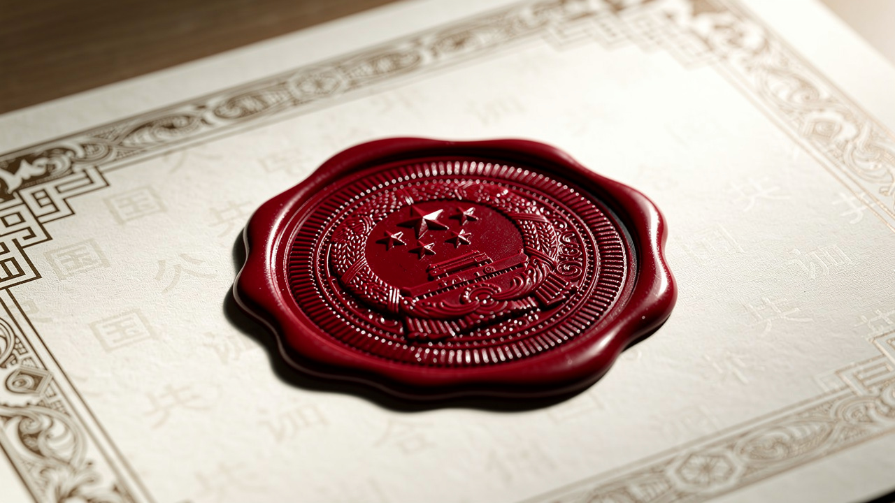 Official Chinese government document with red embossed seal