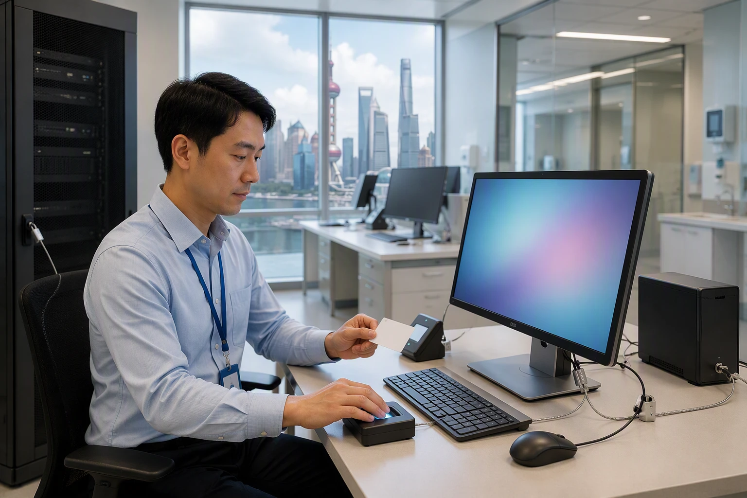 IT engineer enforces multi-factor authentication at Shanghai hospital workstation